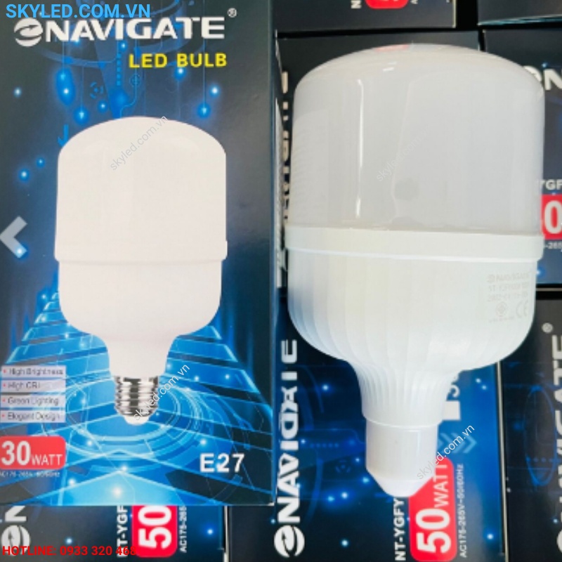 BÓNG LED TRỤ PHONG VÂN 10W-15W-20W-30W-40W-50W ÁNH SÁNG TRẮNG