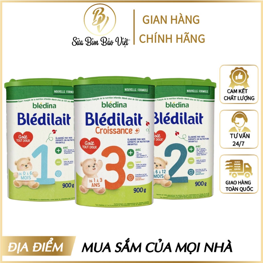 Sữa bột BLEDILAIT Pháp số 1-2-3 900g và 400g