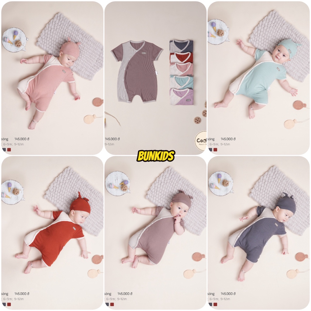 Body Cookie Romper liền thân cộc tay đùi cotton thun tăm hè mỏng mát