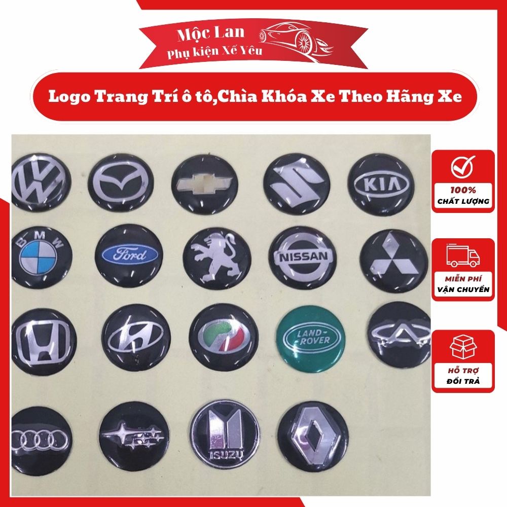 (Nhiều Hãng) Logo / Miếng dán 3D có logo xe dùng để dán vào chìa khóa xe hoặc dán vào các vị trí trong / ngoài xe - 14mm | BigBuy360 - bigbuy360.vn