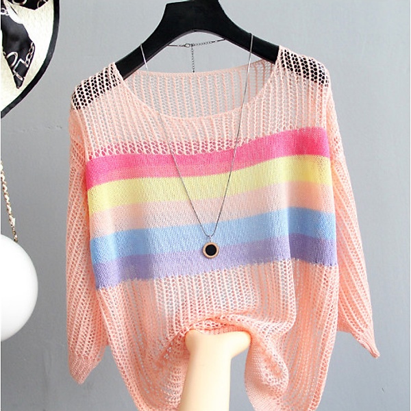 Áo lưới dạng len Hàn quốc gam màu pastel nhã nhặn