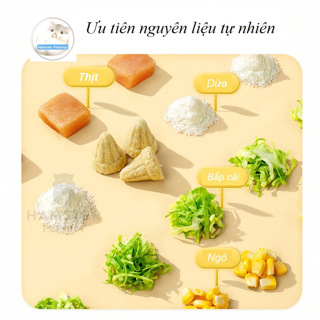 Pudding dừa khô nguyên chất cho hamster , rat, sóc bay, nhím,...