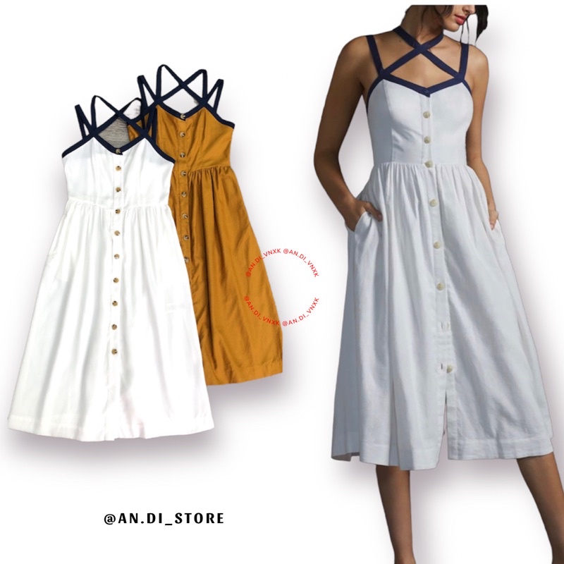 AnDi.vnxk 🔸Đầm linen đan dây cổ - H.D P.aris