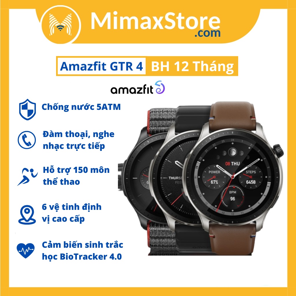 Đồng Hồ Thông Minh Amazfit GTR 4 | Hỗ Trợ Tiếng Việt | Bản Quốc Tế | Hàng Chính Hãng | Mimax Store
