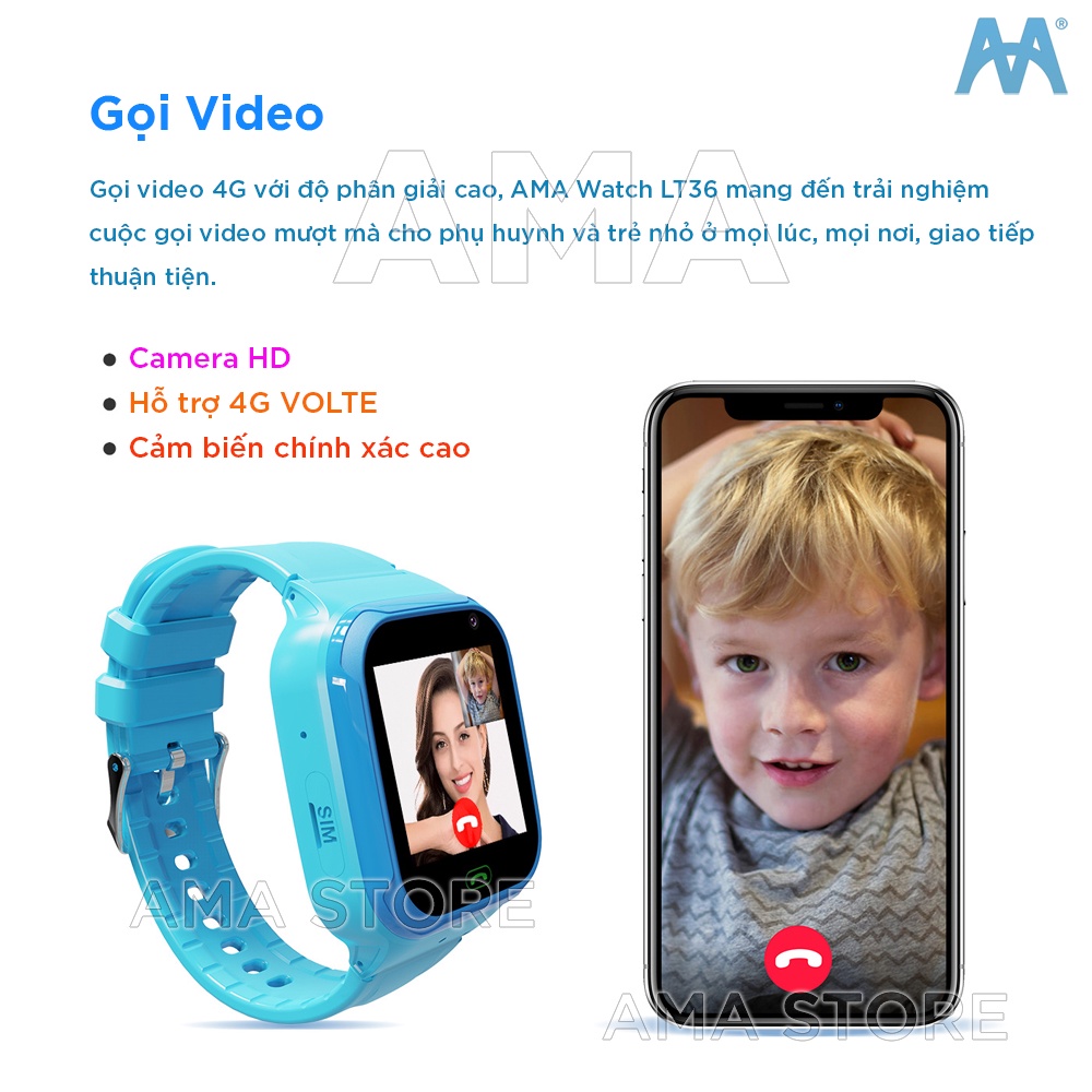 Đồng hồ Thông minh Gọi Video Call Chống nước Định vị Chính xác Model LT36 có 3 màu Đen Hồng Xanh Hàng chính hãng | BigBuy360 - bigbuy360.vn