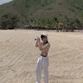 Quần thun ống rộng trắng đi biển Summer Pant cho Nam
