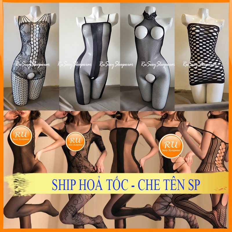 Đồ ngủ cosplay sexy lưới xuyên thấu - Body stocking bodysuit gợi cảm B.87