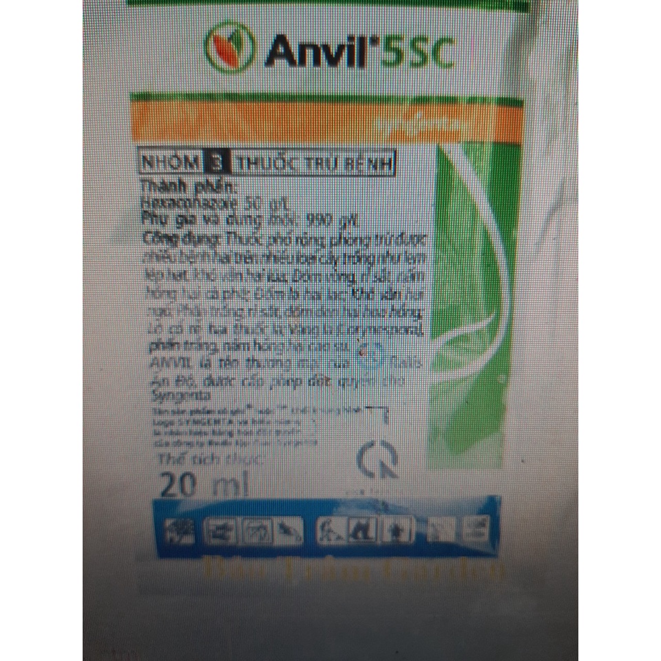 Chế phẩm Anvil 5SC gói 20ml chuyên trừ bệnh nấm phấn trắng, đốm đen, rỉ sắt trên cây trồng.