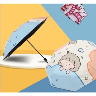 [ĐƯỢC CHỌN MÀU] Ô Dù Gấp Gọn Che Nắng Họa Tiết Hoạt Hình Kute - Ô Dù Ngoài Trời Cách Nhiệt Chống Tia UV