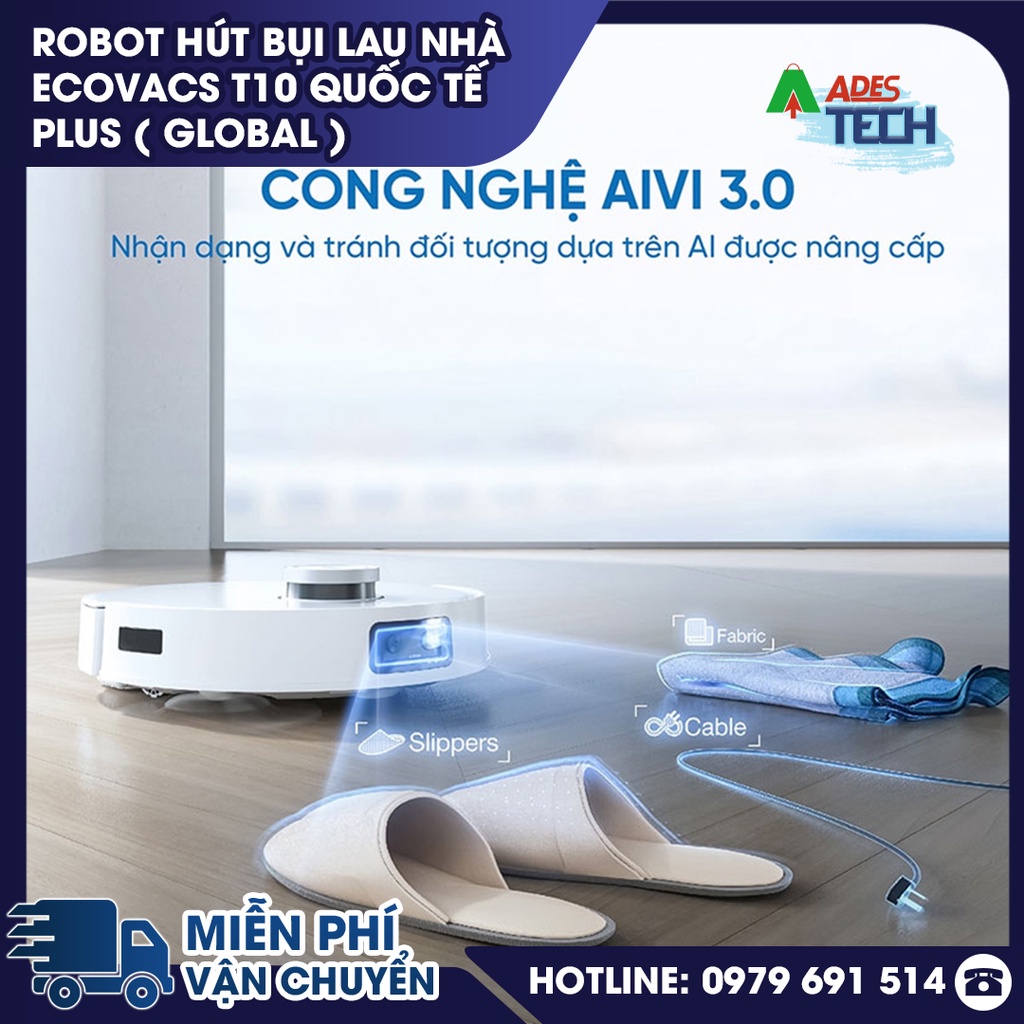 ✔️ Robot Hút Bụi Lau Nhà Giặt Giẻ Tự Động Ecovacs Deebot T10 Plus ✔️ Bản Quốc Tế ✔️ BẢO HÀNH 24 THÁNG