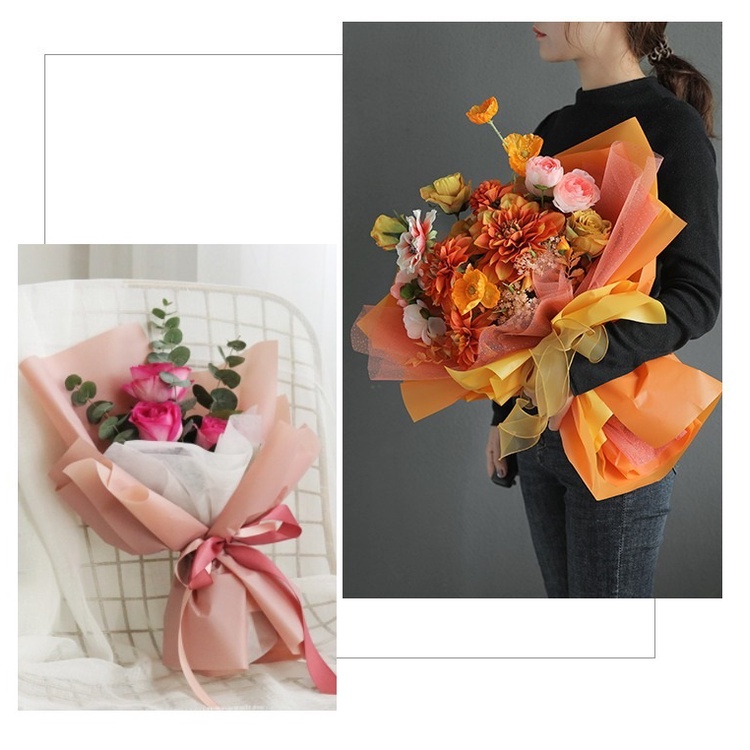 Giấy gói hoa ❤️2 mặt 2 màu trơn❤️ phong cách Hàn Quốc 58*58 cm