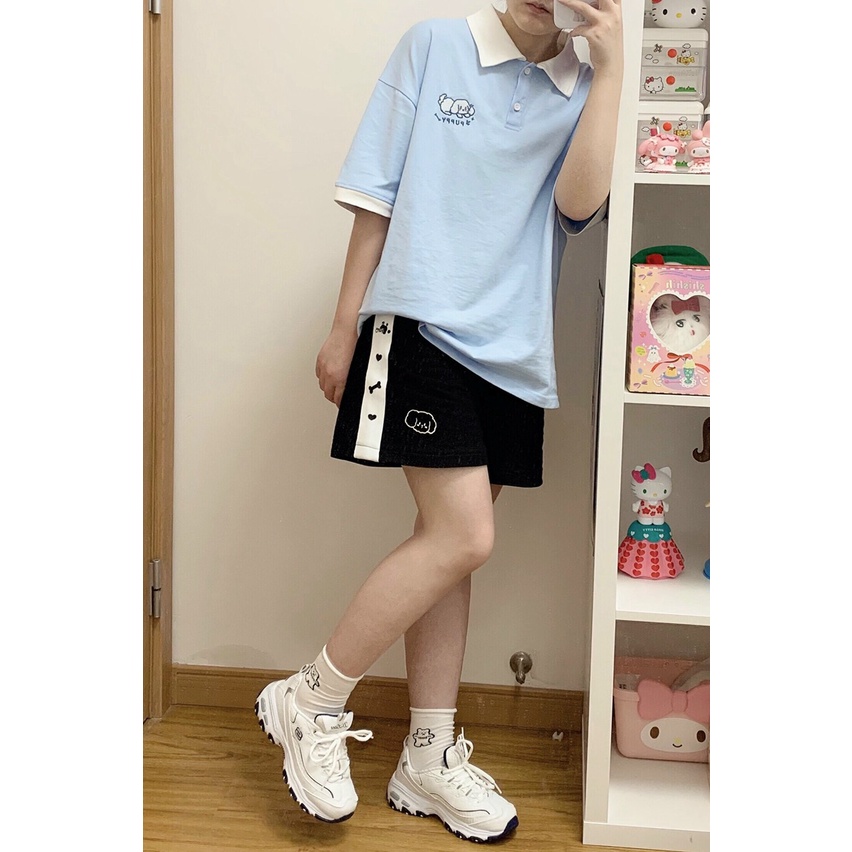 Quần đùi cún 1 sọc, chất cotton loại 1 hàng dầy, from rộng nam nữ mặc được