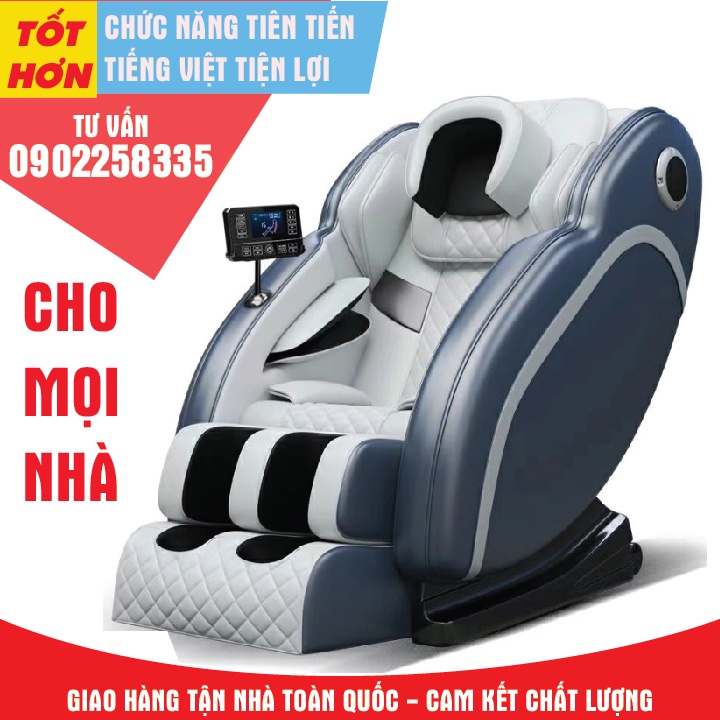 Ghế Massage Công Nghệ Cao, Túi Khí Xoa Bóp Bi Lăn Linh Hoạt, Mát Xa Toàn Thân - Màn Hình Cảm Ứng Tiếng Việt