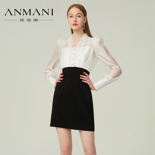 Đầm trắng đen ANMANI