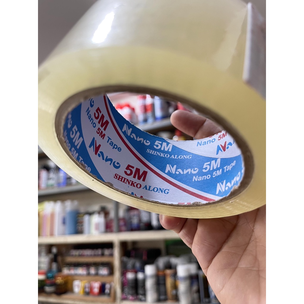 CÂY 6 CUỘN BĂNG KEO DÁN THÙNG OPP TRONG SUỐT 1.2KG NANO 5M TAPE ĐỘ DÀY 50MIC 48MMX100YDS Ducthanhshop
