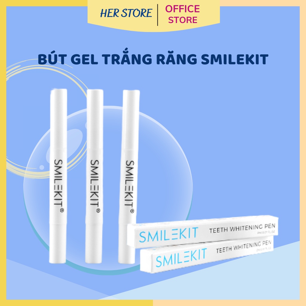 Bút tẩy trắng răng SMILEKIT, Bút gel làm trắng răng an toàn không ây ê buốt cho răng thương hiệu USA