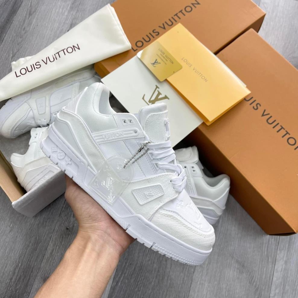Giày Thể Thao LV Louis Vuitton Trainer Black White Nam Nữ, Giày LV Xanh Lá, xanh than, Đen Các Màu Hót Siêu Chất