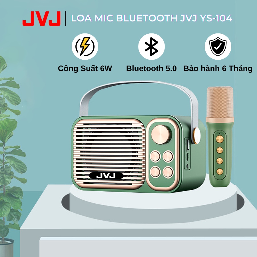 Loa bluetooth mini karaoke kèm mic JVJ YS-104 Không dây, kèm 01 mic hát công suất 6W - Bảo hành chính hãng 06 Tháng