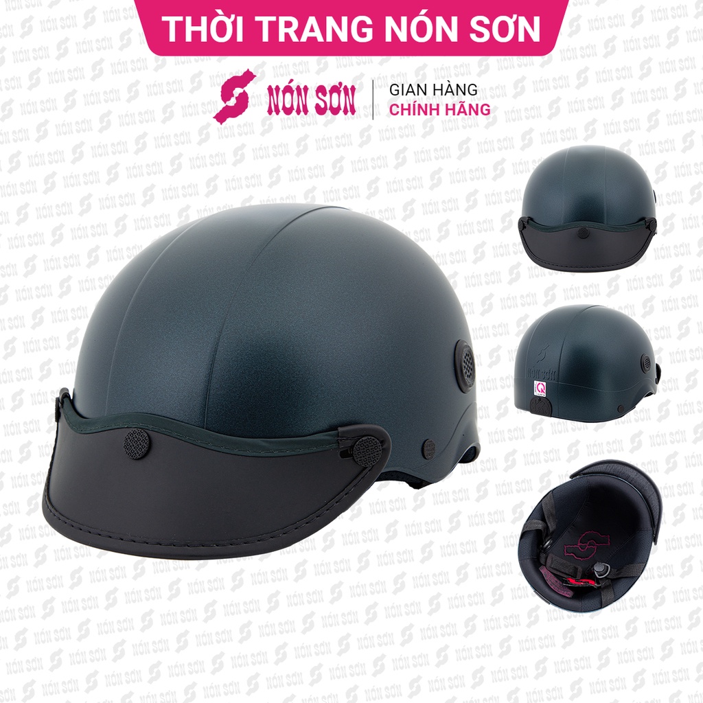 Mũ bảo hiểm nửa đầu lỗ thông gió chính hãng NÓN SƠN XANH-TG-XH-498