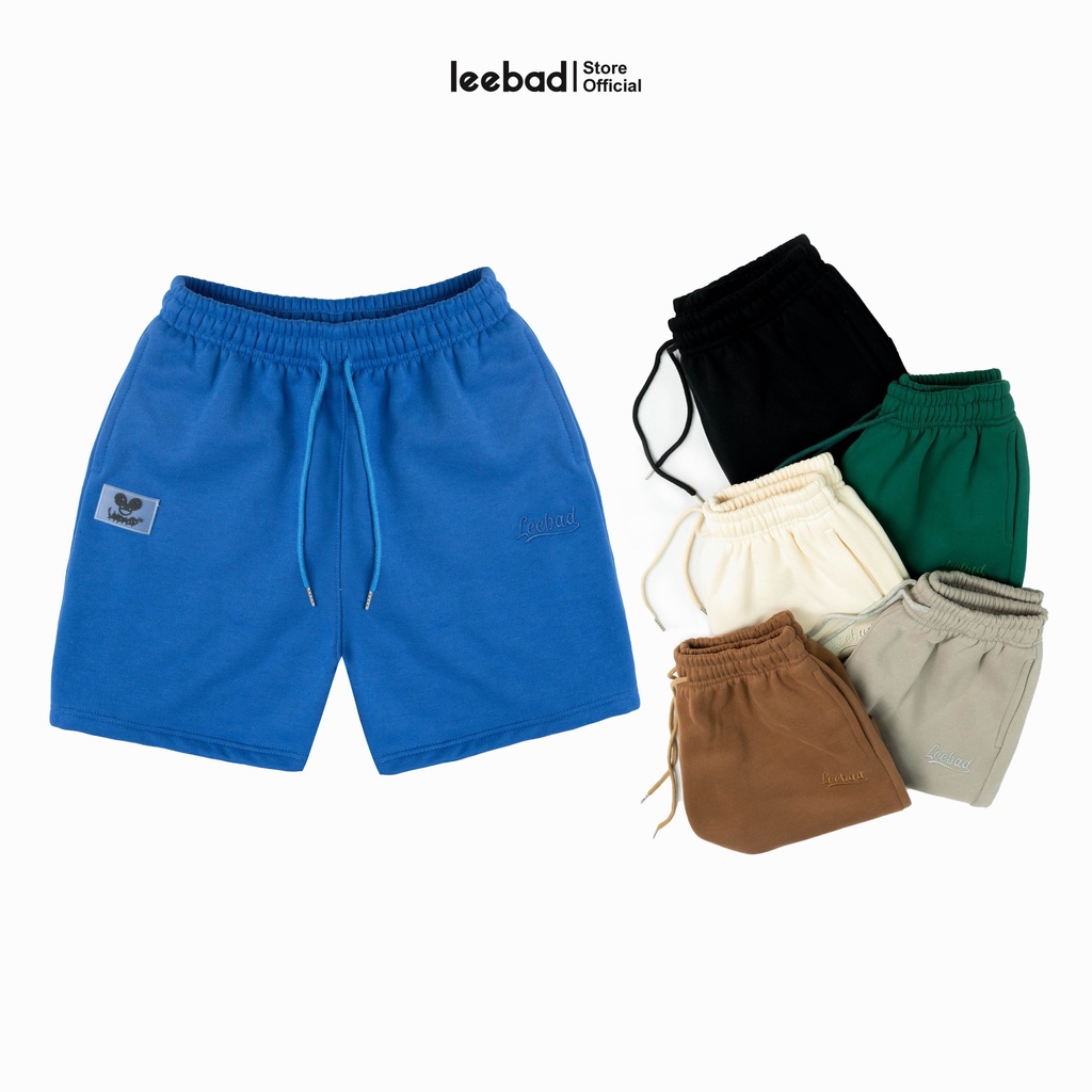 Quần short nỉ thêu nam nữ local brand Leebad LB001