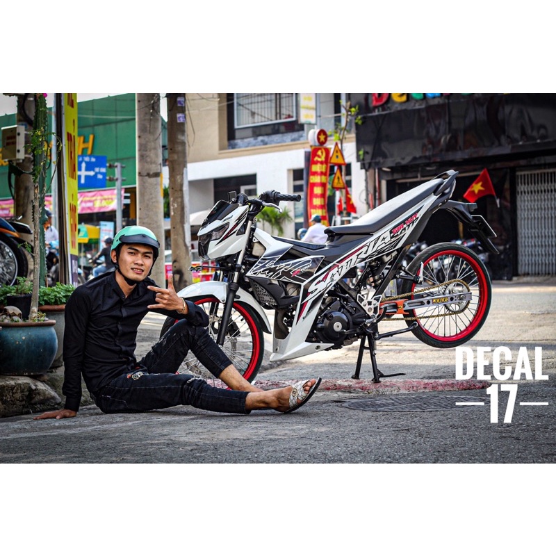 Tem satria trắng tem chế trắng đen