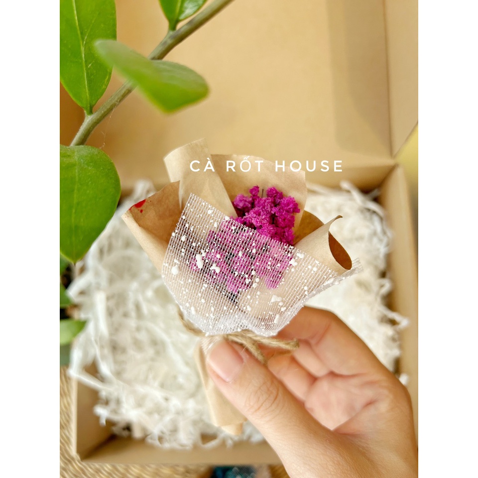 Bó hoa khô mini trang trí quà tặng