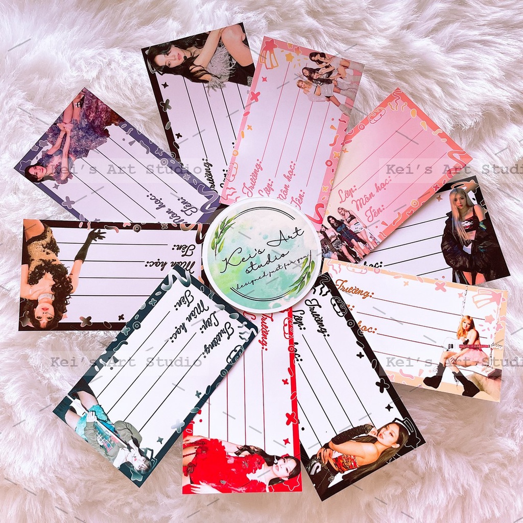 SET 10C NHÃN VỞ THẦN TƯỢNG KPOP BTS & BLACKPINK