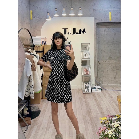 Váy monogram MLB cổ tròn