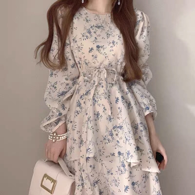 Đầm hoa nhí dáng dài qua gối freesize