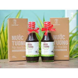 Combo 2 chai nước tương mật hoa dừa sokfarm hữu cơ 200ml