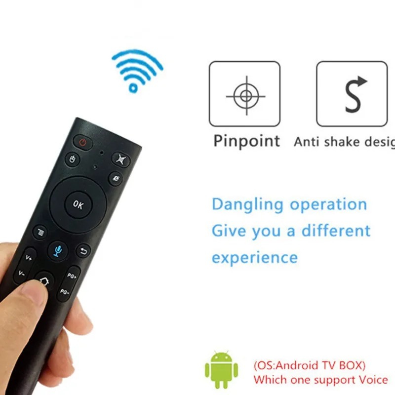 Chuột bay Q5 Pro điều khiển giọng nói 1 chạm, học lệnh hồng ngoại. Sử dụng cho Android Box, tivi chạy HĐH Android