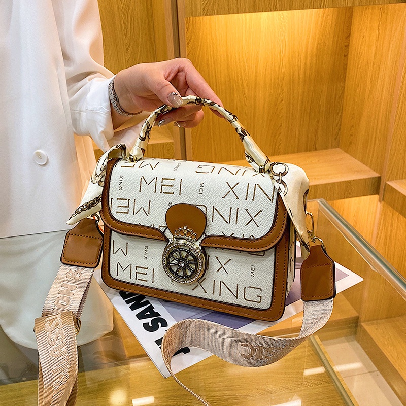 Túi xách nữ thời trang túi quai xách hàng quảng châu chất đẹp tặng kèm khăn