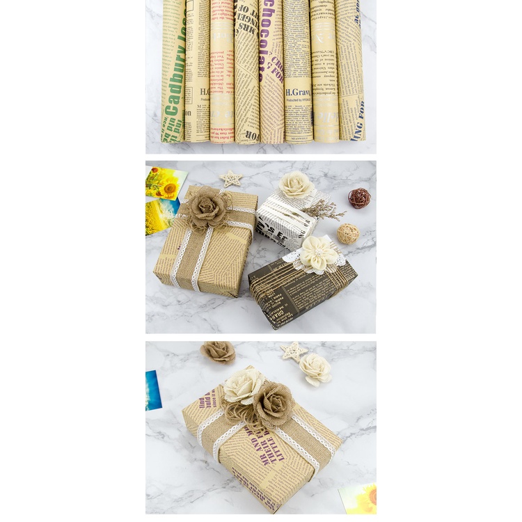 Giấy gói hoa, gói quà kraft, xi măng retro vintage cực chất ❤️ 70*50 cm