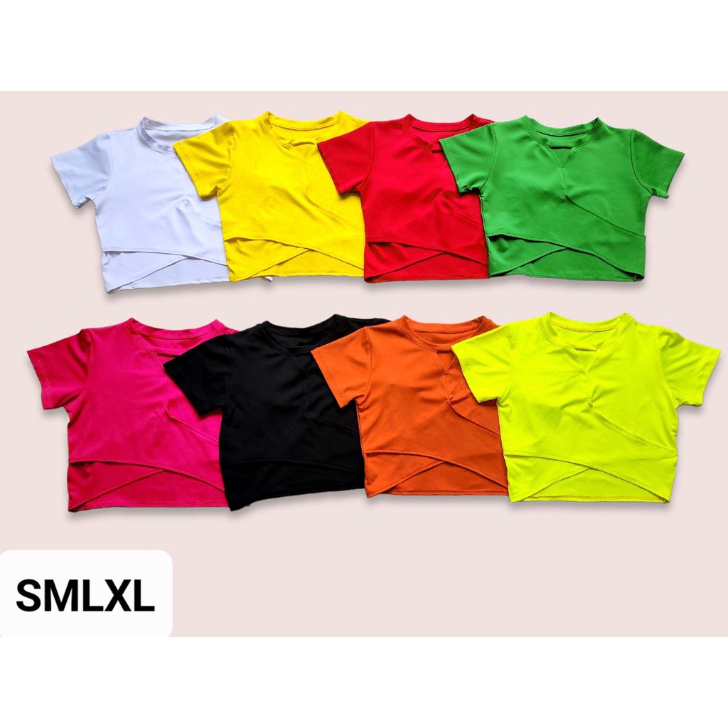 Áo croptop vạt chéo đồng phục nhóm nữ tập gym, yoga, nhảy aerobic, zumba, dân vũ, biểu diễn