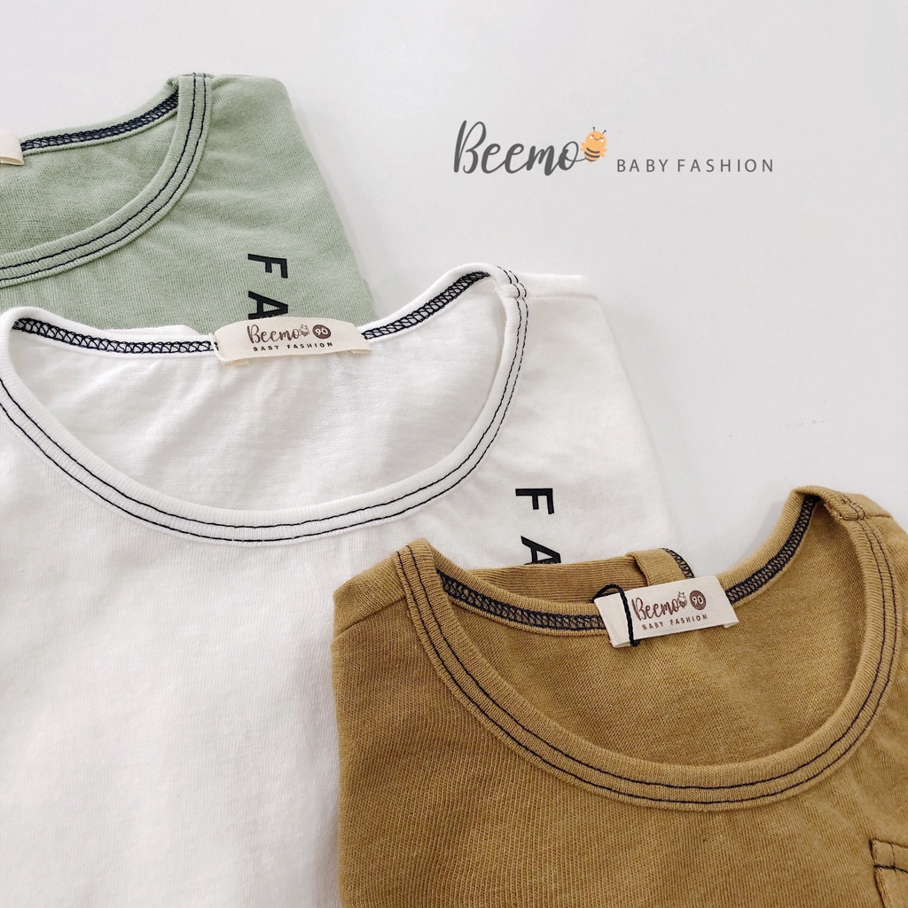 Áo phông in chữ cho bé Beemo,Chất liệu cotton co giãn, thấm hút mồ hôi,hiết kế basic viền chỉ nổi bật B282