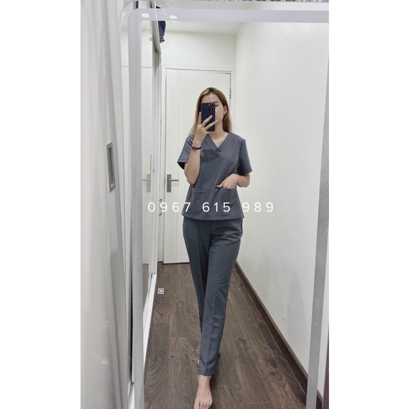 Đồng phục spa, bộ scrubs bác sĩ, kỹ thuật viên chất cotton lạnh LOẠI 1 đủ size, có sẵn
