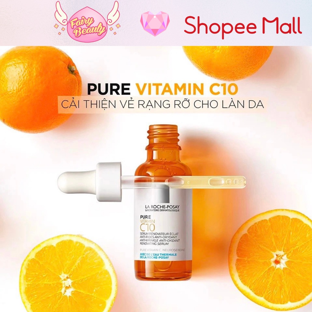 [LA ROCHE-POSAY] Tinh Chất Vitamin C Giúp Trắng Da, Mờ Thâm & Ngăn Ngừa Lão Hoá Làn Da Pure Vitamin C10 Serum 10/30ml