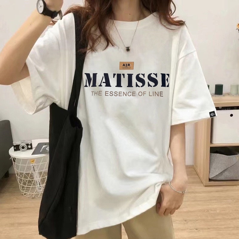 Áo thun phông logo tay nam nữ PINK tay lỡ form rộng MATISSE Unisex