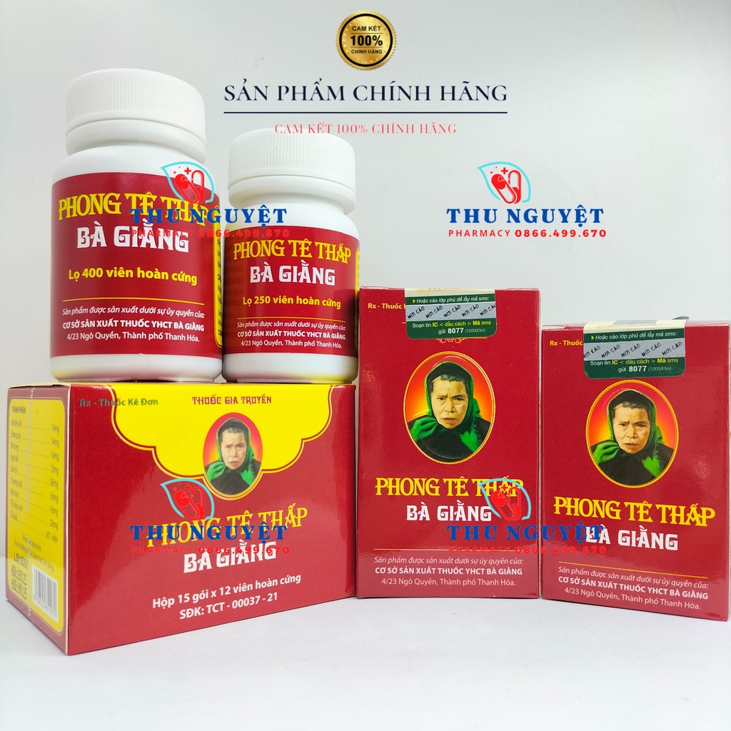Phong Tê Thấp Bà Giằng - Đau nhức xương, mỏi, tê buồn chân tay, sưng các khớp, đau do thoát vị đĩa đệm, vai gáy