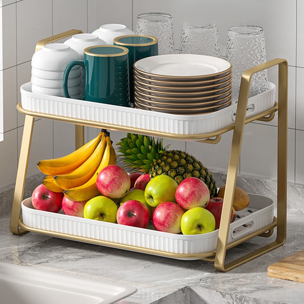 Set 2 Khay Đựng Gia Vị 2 Tầng Có Thể Tháo Rời Tiện Dụng