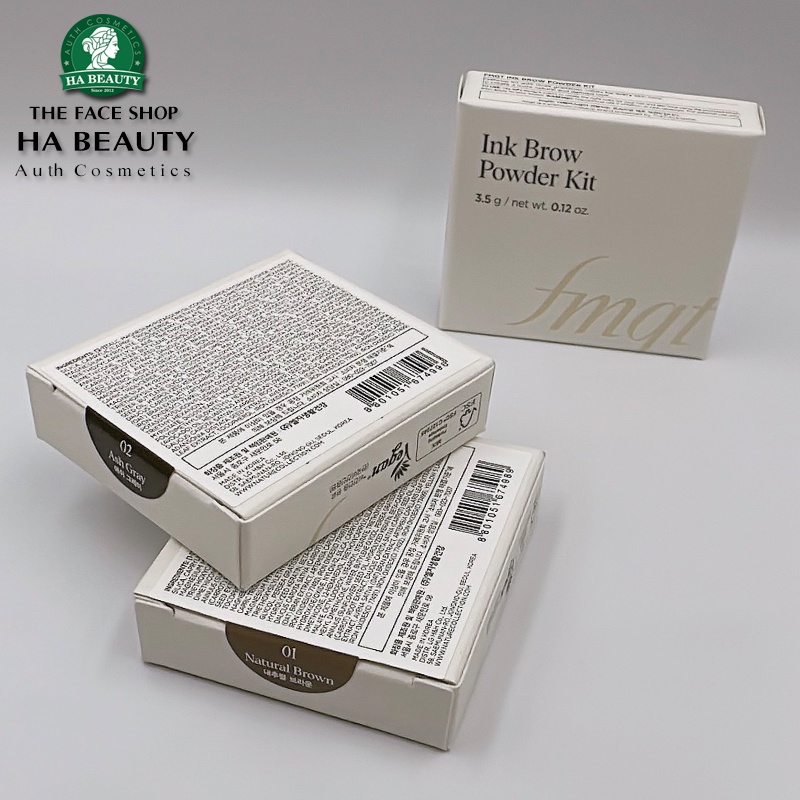 Bột kẻ mày 3 màu Thuần Chay bền màu Lâu trôi The Face Shop fmgt Ink Brow Powder Kit 3.5g
