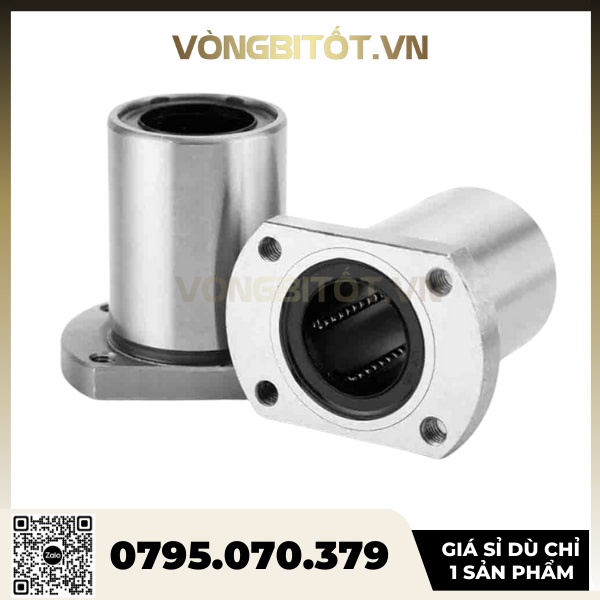 Con Trượt Tròn LMH10UU, LMH12UU, LMH16UU, LMH20UU, LMH25UU, Vòng Bi Trượt Mặt Bích Bầu Hai Đầu