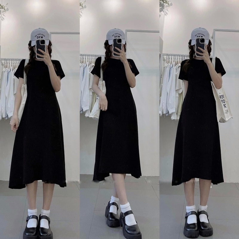 Đầm thun basic dáng dài