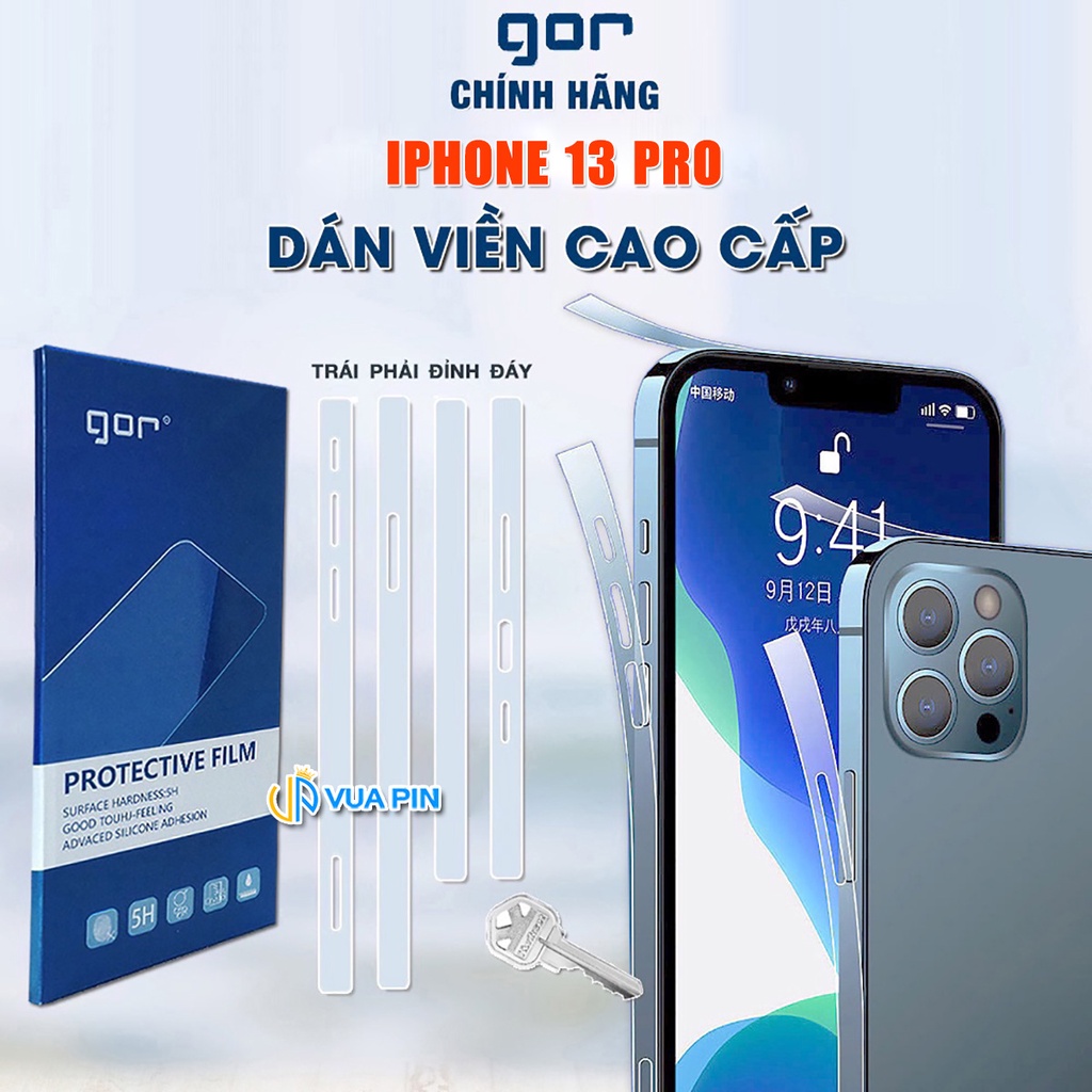 Dán viền Iphone 13 Pro dẻo trong suốt PPF cao cấp chính hãng GOR - Dán dẻo viền Iphone 13 Pro