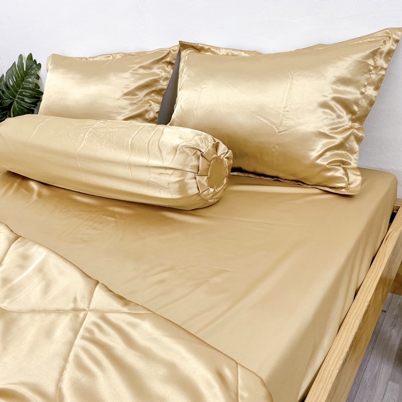 Bộ 5 món chăn ga gối phi không đường nối vải trên mặt ga - sichangagoiminhanh bộ mền ga gối phi không đường nối vải