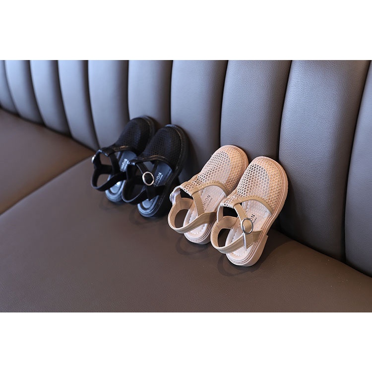 Sandal- dép bé gái quai hậu phối lưới phong cách thời trang