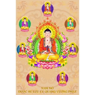 Tranh Laminate Tráng Gương - Treo Tường Phật Dược Sư