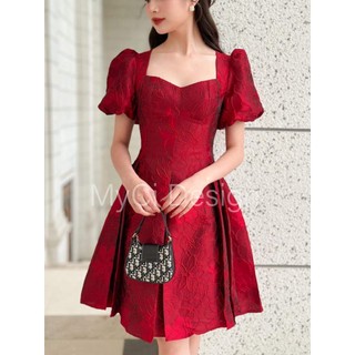 Đầm gấm hoa cao cấp dự tiệc tay phông bigsize (thời trang bigsize vicky.g - anitagreen)- NQ0223