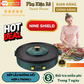 BẾP LẨU NƯỚNG KẾT HỢP 2 TRONG 1, VỪA LẨU VỪA NƯỚNG KHÔNG KHÓI, SIÊU TIỆN LỢI, Tròn