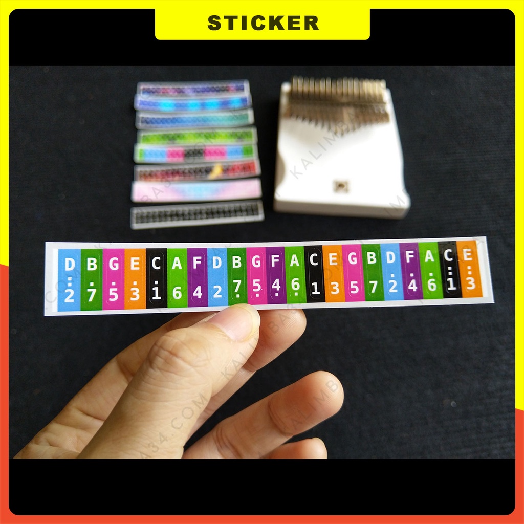 Giấy dán tiện dụng cho đàn kalimba 17 phím, 21 phím, miếng dán nhiều màu sticker cắt sẳn note nhạc